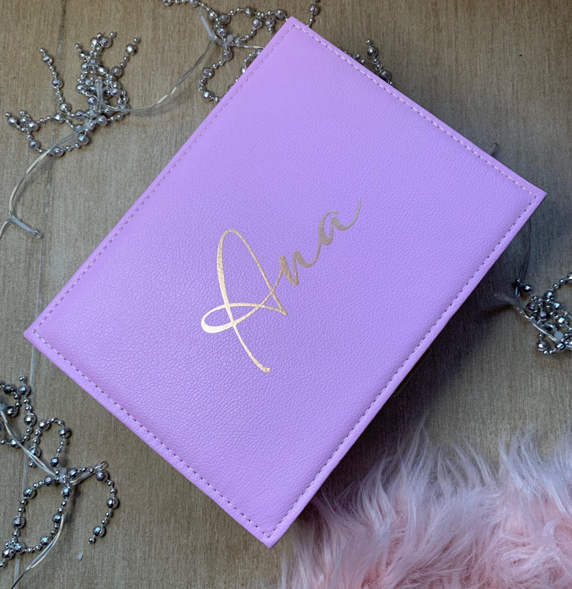 Joyero personalizado rosa grande