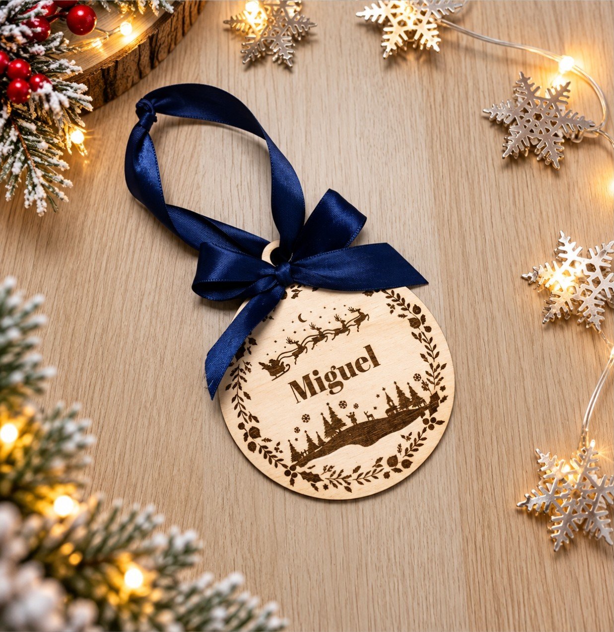 Adorno navideño -"Paisaje navideño" - Imagen 3