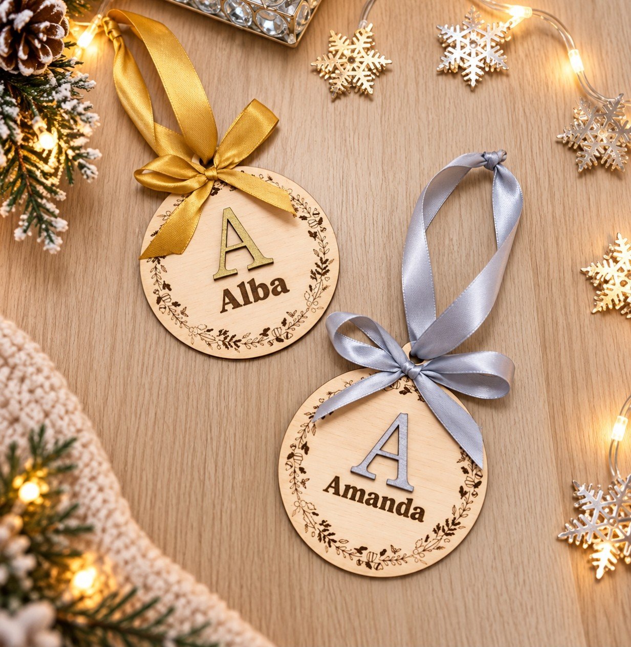Adorno navideño -"Marco floral"