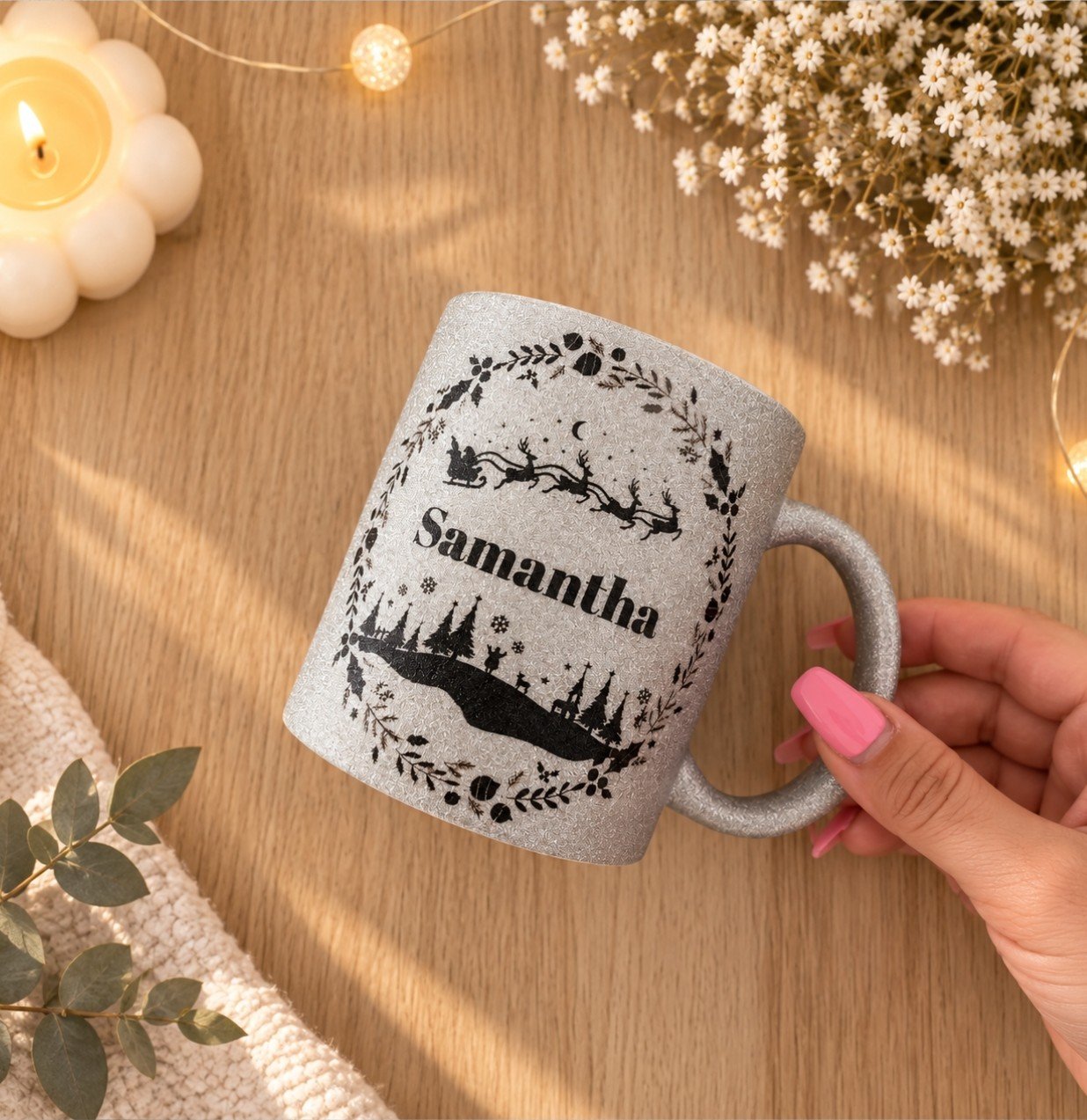Taza Glitter -"Navideña" - Imagen 2